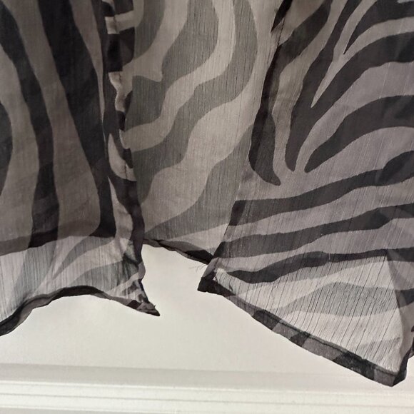 Betsey Johnson Gray Black Zebra Print Sheer Short Kimono OSFA Y2K Dark Boho - Picture 6 of 13